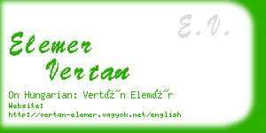 elemer vertan business card